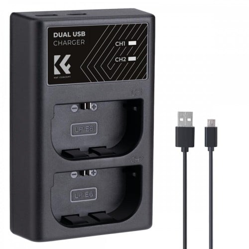 K&F Concept LP-E6/LP-E6N/LP-E6NH Dual Slot Quick C...