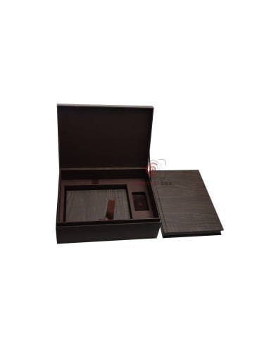 ألبوم طقم حراري خشبي بدون حشو بني A4+A5+USB