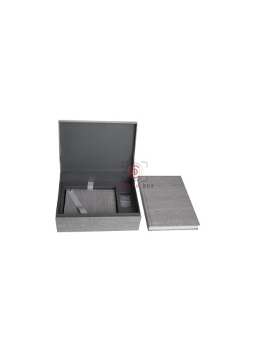 ألبوم طقم حراري خشبي بدون حشو رمادي A4+A5+USB