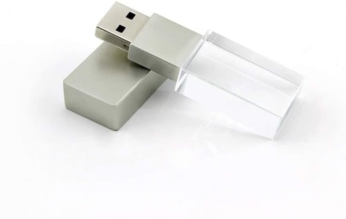 Silver Crystal Flash Drive, USB 8GB