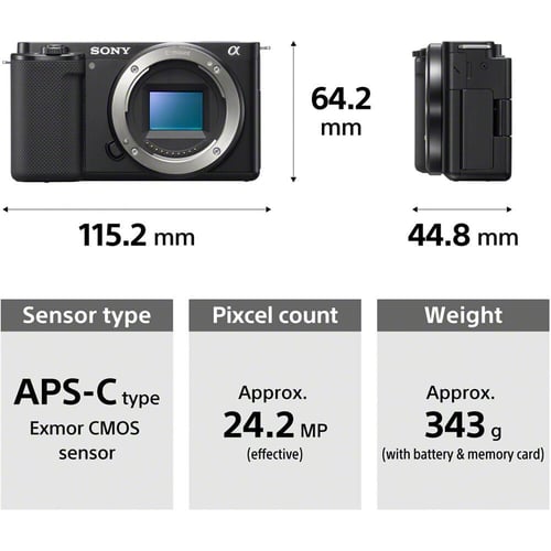 Sony ZV-E10 Mirrorless Camera with 16-50mm Lens (B...
