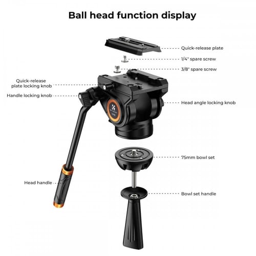K&F Concept 1.8m Aluminum Video Camera Tripod Tran...