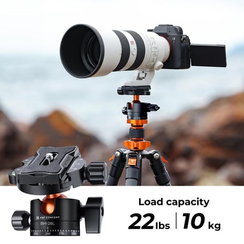 67"/1.7m Carbon Fiber Tripod 22lbs Load Lightweigh...