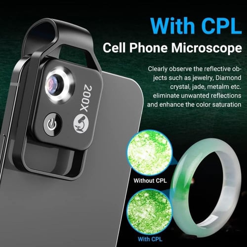Phone Microscope with CPL Lens/LED Light, Portable...