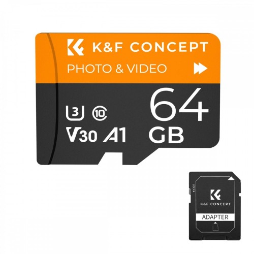 K&F Concept 64G micro SD card U3/V30/A1 with adapt...