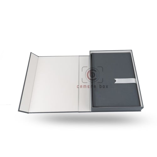 ألبوم مع حشو 20 صورة قماش رمادي A5