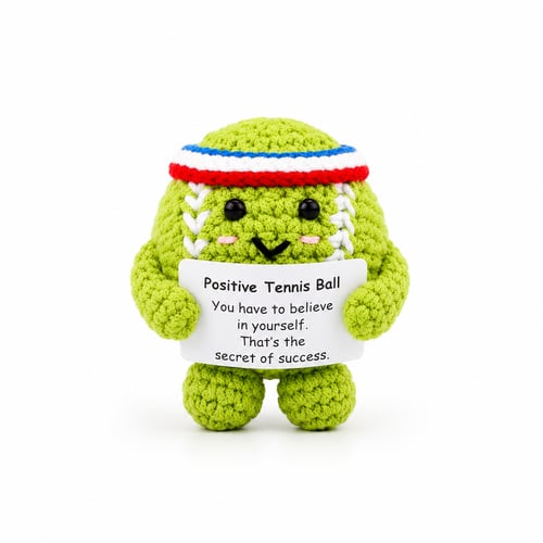 كرة تنس محبوكة مع رسالة محفزة - Knitted Tennis Bal...