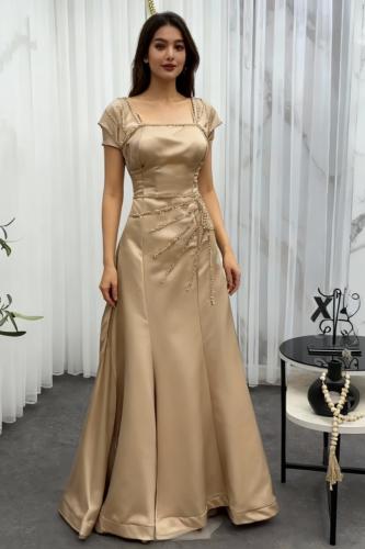 فستان نسائي سهره تطريز راقي لون واحد EXPLOR