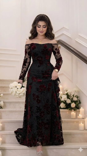 فستان سهره 1795 LOYA فستان سهرة لون اسود كلفة سهرة...