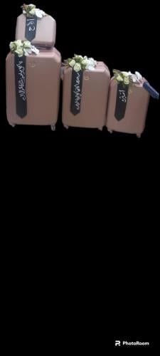 شنطة سفر مع التزين والاسم 4 قطه