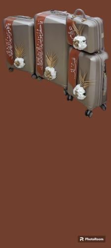 شنطة سفر مع التزين والاسم 4 قطه