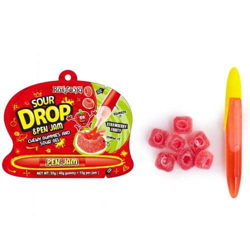 جيلي الفراوله مع مربى على شكل قلم 55g