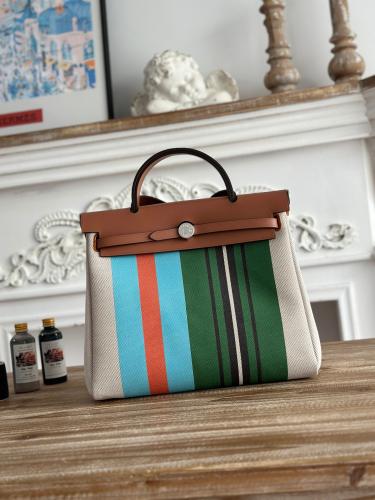 Hermes Herbag Zip 31 (Printed & Patterned Canvas Edition)