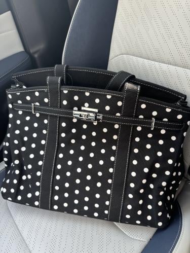 Canvas Birkin - Black Polka Dots
