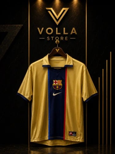 ⁠تيشيرت برشلونة الذهبي كلاسيك