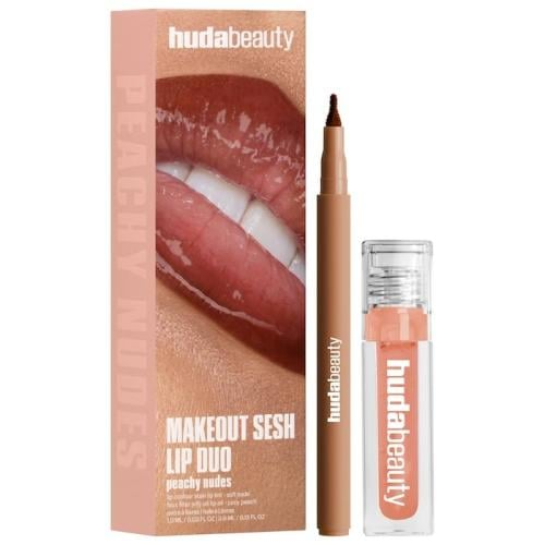 هدى بيوتي مجموعة ثنائية للشفاه ميك اوت سيش Peachy nudes