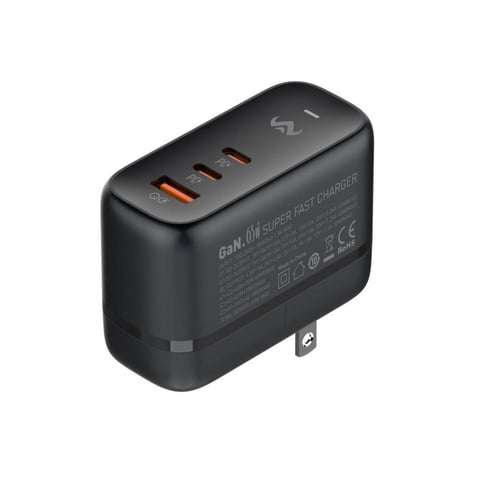 فيش جدارى بثلاث منافذ للشحن و مزود بثلاث انواع لقو...