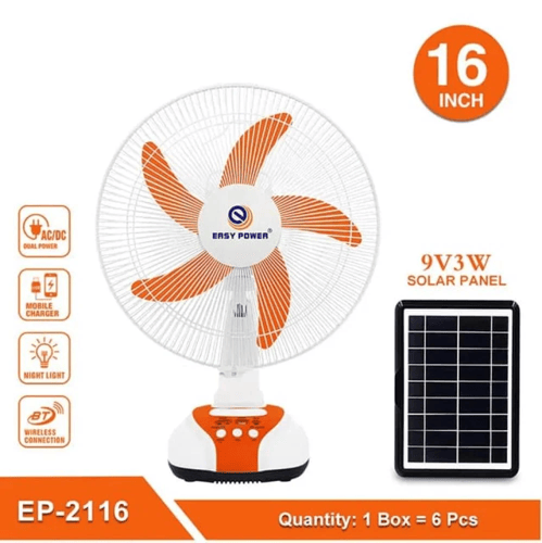 مروحة EP-2116 A تعمل بالكهرباء أو الطاقة الشمسية أ...