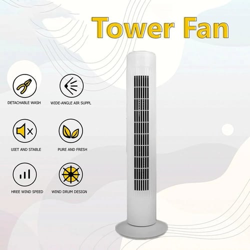 مروحة بتصميم طويل بقوة 45 واط مع 3 سرعات مختلفة لت...