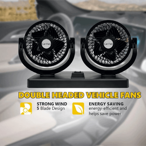 مروحة سيارة صغيرة بتصميم مزدوج لترطيب الهواء أثناء...