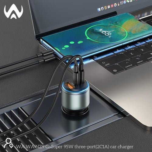 شاحن سيارة USB بنوع سي فائق السرعة من دبليو ايه بق...