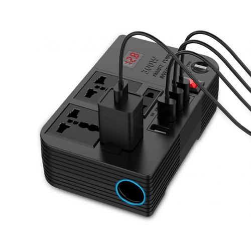 محول طاقة للسيارة DENX DX130 بقوة 300 واط لتحويل 1...