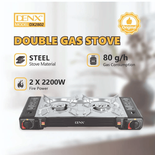 موقد غاز مزدوج DENX DX2802 بقوة 2200 واط × 2 للطهي...