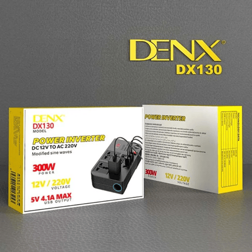 محول طاقة للسيارة DENX DX130 بقوة 300 واط لتحويل 1...
