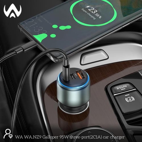 شاحن سيارة USB بنوع سي فائق السرعة من دبليو ايه بق...