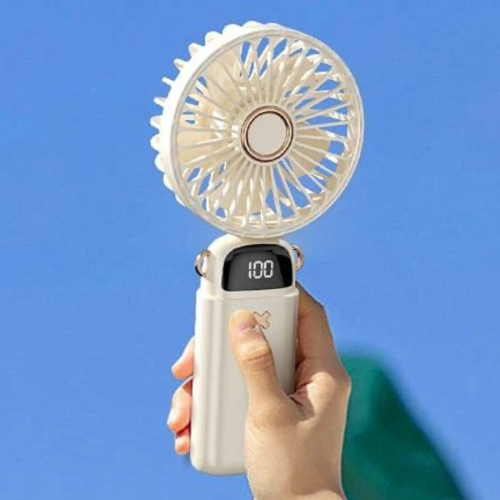 مروحة محمولة باليد مع منفذ USB قابل لإعادة الشحن ل...