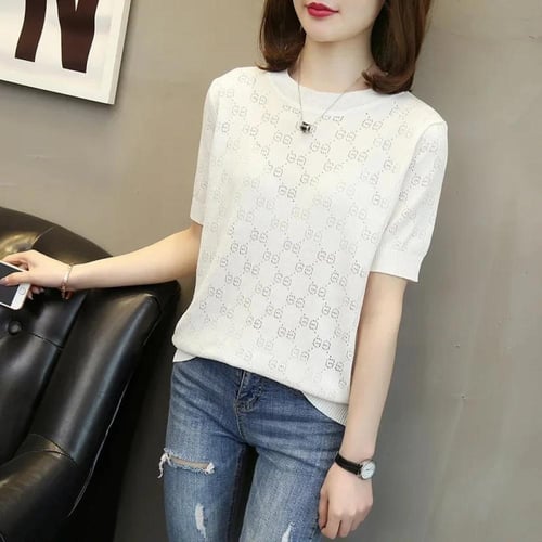 تيشيرت نسائي محبوك