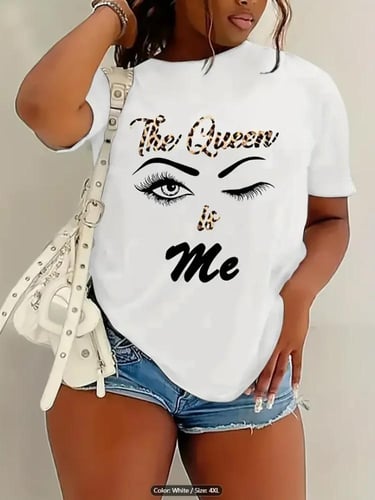 تيشيرت نسائي كلاسيكي بطباعة رسوم كرتونية