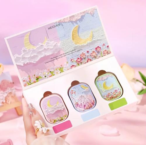 مجموعة هدايا عطرية صلبة محمولة من 3 قطع للنساء - ر...