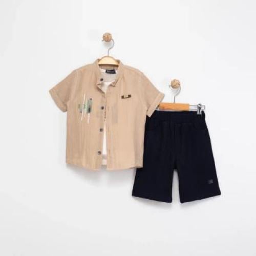 طقم ولادي من 3 قطع بشورت اسود مقاس اشهر صناعة تركي...