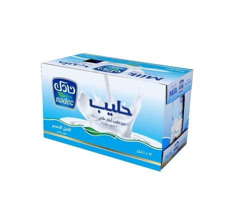 كرتون نادك حليب طويل الأجل كامل الدسم 12 عبوة 1 لت...