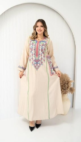 جلابية كتان صيفية تناسب اجواء الصيف SM - 3