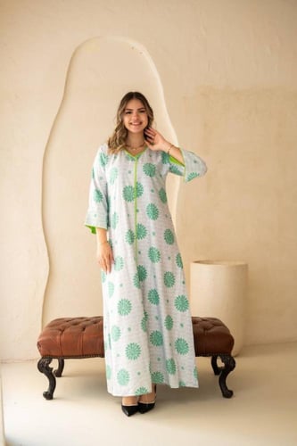 جلابية واسعة بخامة قطنية ناعمة SM - 71