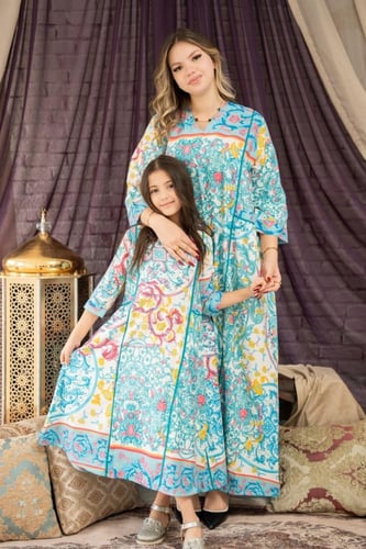 جلابية أم بنت مشجرة بستايل عصري SM -43