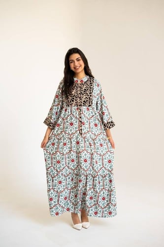 جلابية مشجرة | بتصميم فخم وقصة واسعة55- SM