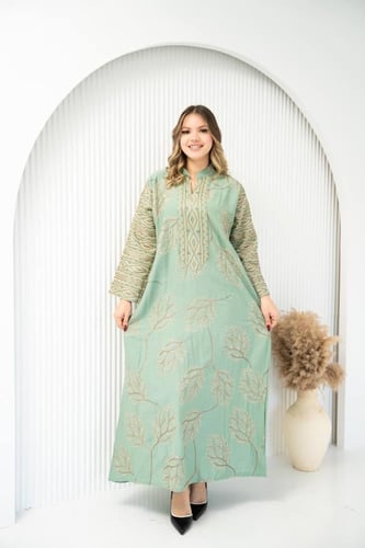 جلابية كتان تفاصيلها تحكي ذوقك قبل ما تتكلمين SM -...