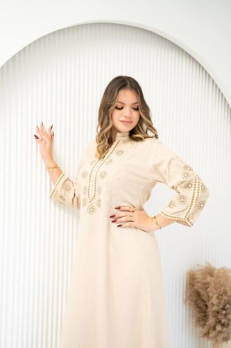 جلابية مطرزة فاخرة خفيفة جمال الموديل يليق بك SM -...