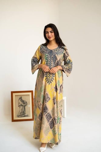 جلابية مشجرة راقية بنقشة طبيعية مميزة SM - 70