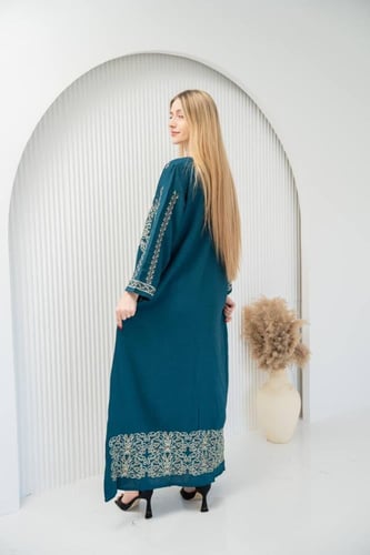 جلابية كتان مميزة لتصميم صيفي عصري SM -12