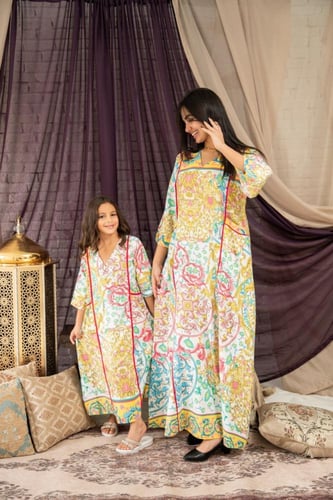 جلابية أم بنت مشجرة بستايل عصري SM -43