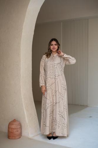 جلابية كتان تجمع الراحة والفخامة بإطلالة انيقة SM...