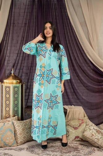 جلابية قطنية بتصميم فاخر، وأناقة لا مثيل لها SM -...