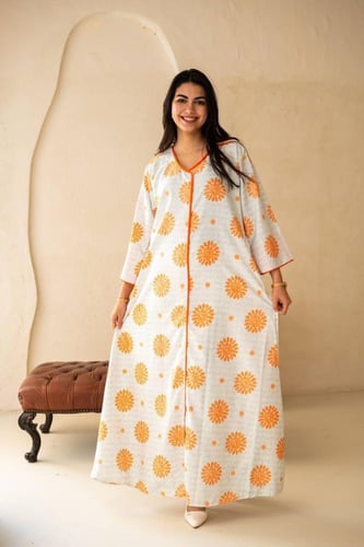 جلابية واسعة بخامة قطنية ناعمة SM - 71