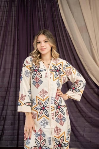 جلابية قطنية بتصميم فاخر، وأناقة لا مثيل لها SM -...