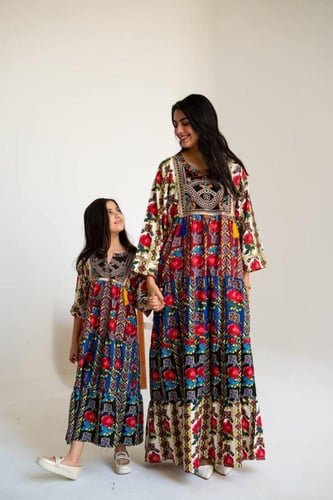 جلابية شالكي,واسعة بنقشة تقليدية ولمسه عصرية SM -...