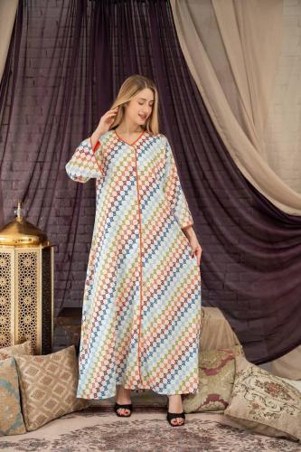 جلابية كتان متعددة الألوان – راحة وأناقة يومية SM...